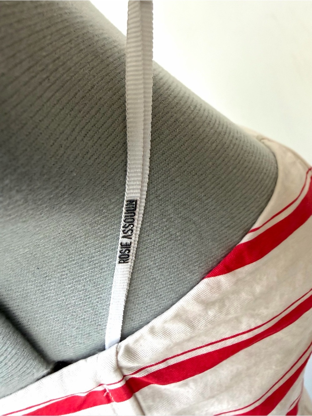 Rosie Assoulin Drop Waist Strapless Cotton Gown, red/blue stripes, slit, 0, EUC - Picture 12 of 16